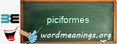 WordMeaning blackboard for piciformes